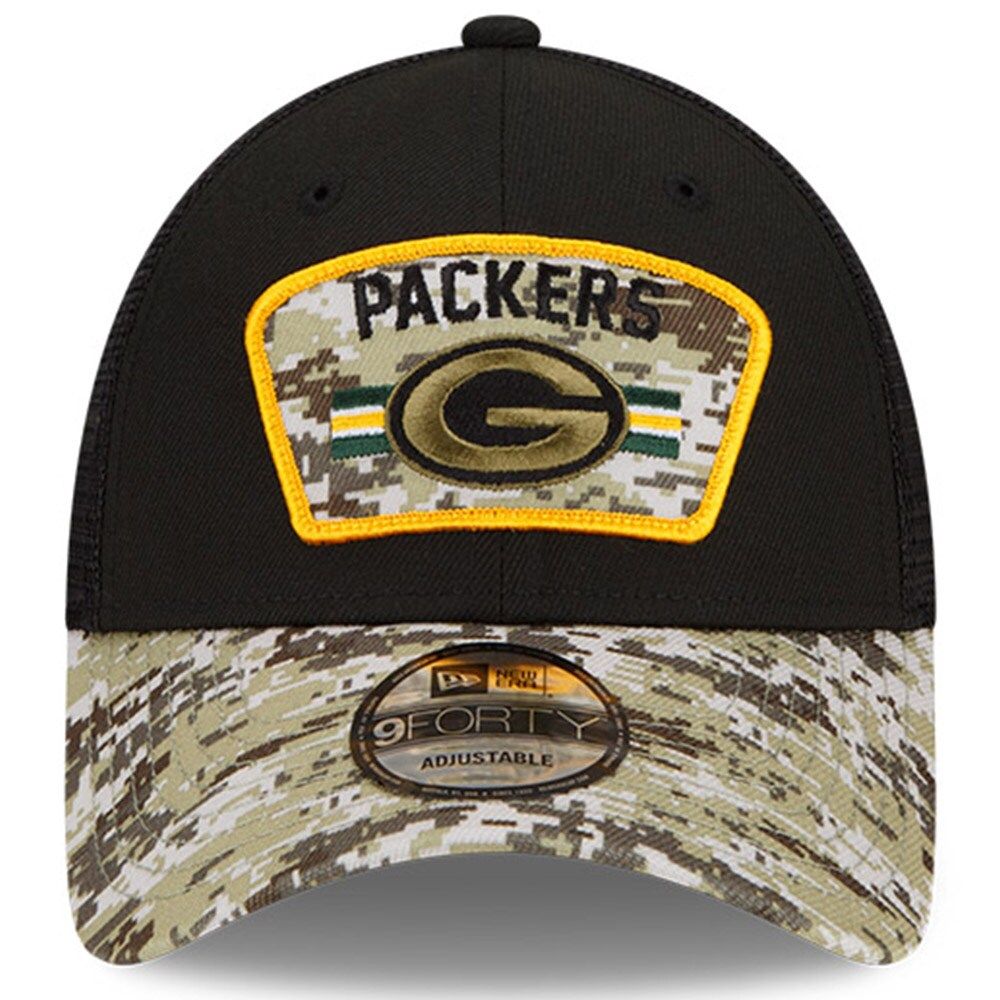 Men's New Era Black/Camo Green Bay Packers 2021 Salute To Service