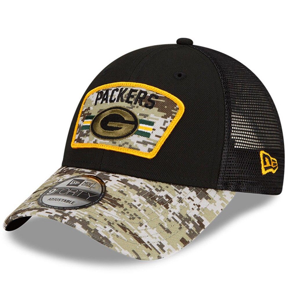 Men's New Era Black/Camo Green Bay Packers 2021 Salute To Service