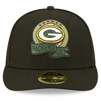 Casquette ajustée 59FIFTY à profil bas 2022 Salute To Service des Packers de Green Bay New Era pour homme, noir