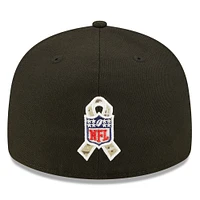 Casquette ajustée 59FIFTY à profil bas 2022 Salute To Service des Packers de Green Bay New Era pour homme, noir