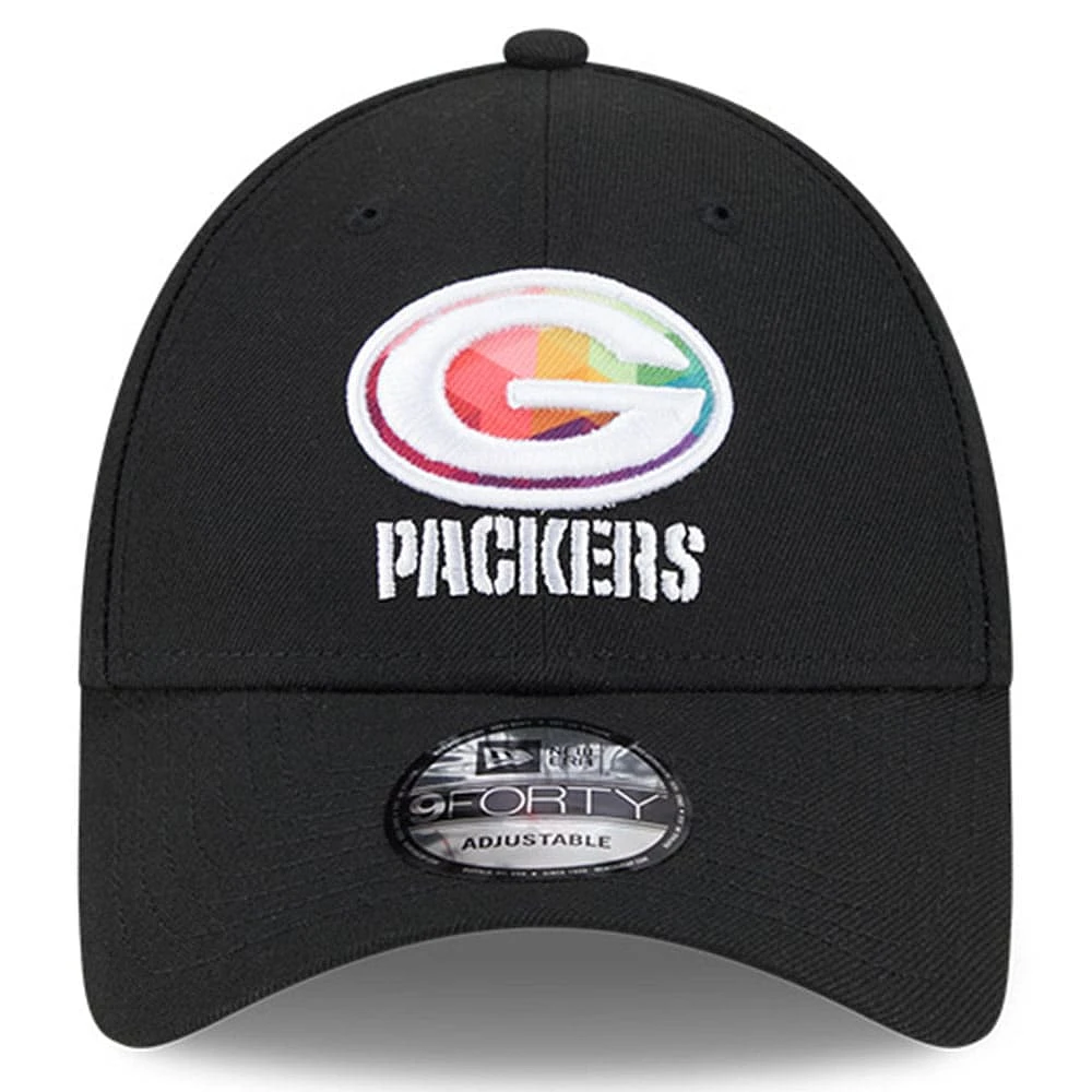 Men's New Era  Black Green Bay Packers 2023 NFL Crucial Catch 9FORTY Adjustable Hat