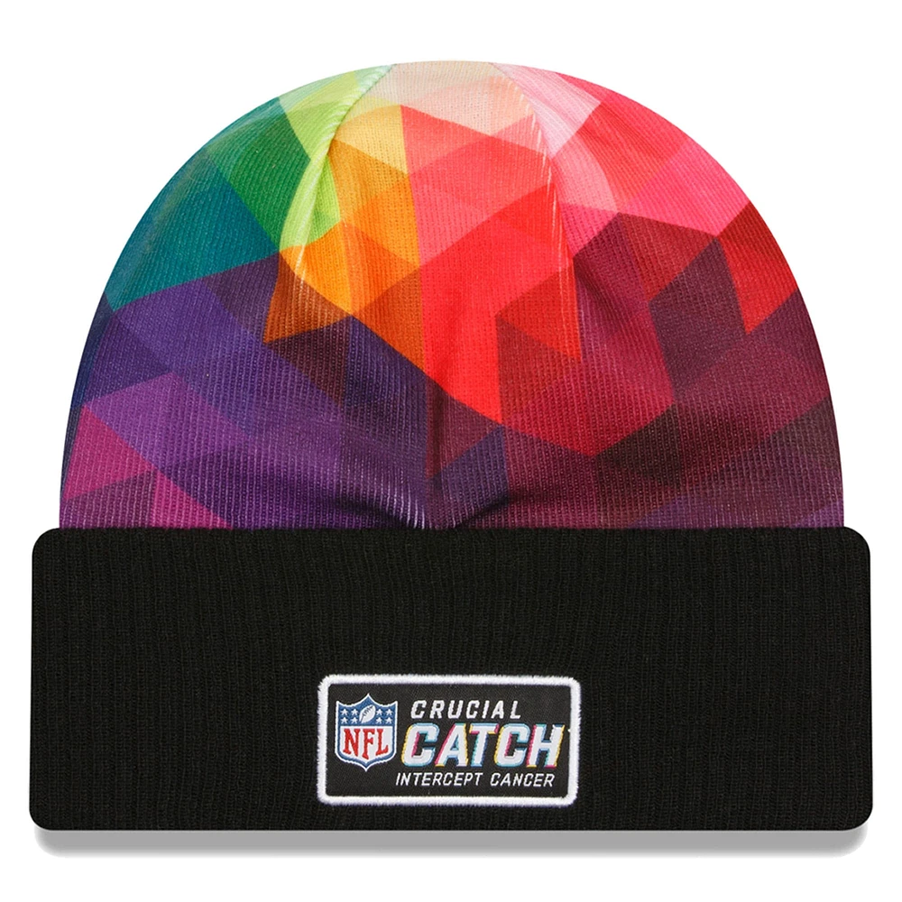 Bonnet en tricot à revers NFL Crucial Catch New Era pour hommes, noir, Green Bay Packers 2023