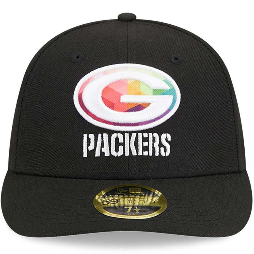 Casquette ajustée 59FIFTY NFL Crucial Catch Low Profile 2023 New Era pour hommes, noir, Green Bay Packers