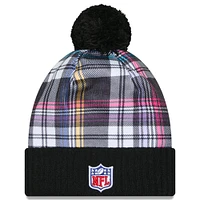 Men's New Era  Black Green Bay Packers 2024 NFL Crucial Catch Cuffed Knit Hat With Pom