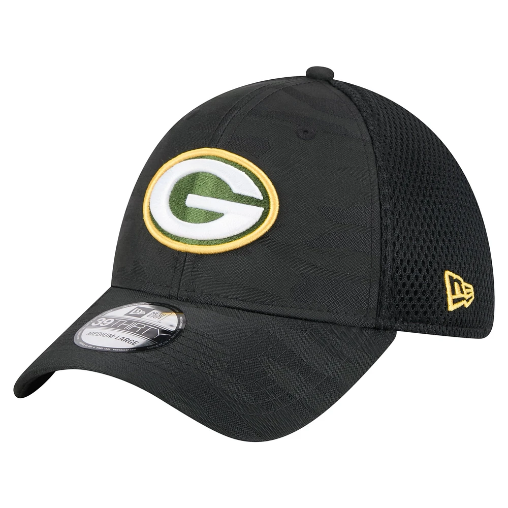 Men's New Era Black Green Bay Packers Active Camo 39THIRTY Flex Hat