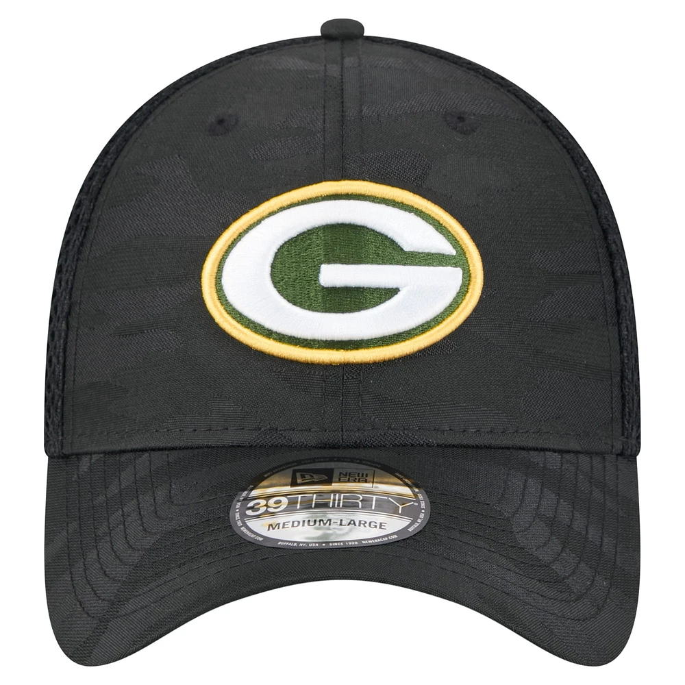 Men's New Era Black Green Bay Packers Active Camo 39THIRTY Flex Hat