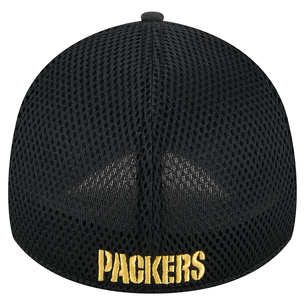 Men's New Era Black Green Bay Packers Active Camo 39THIRTY Flex Hat