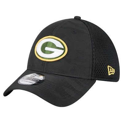 Men's New Era Black Green Bay Packers Active Camo 39THIRTY Flex Hat