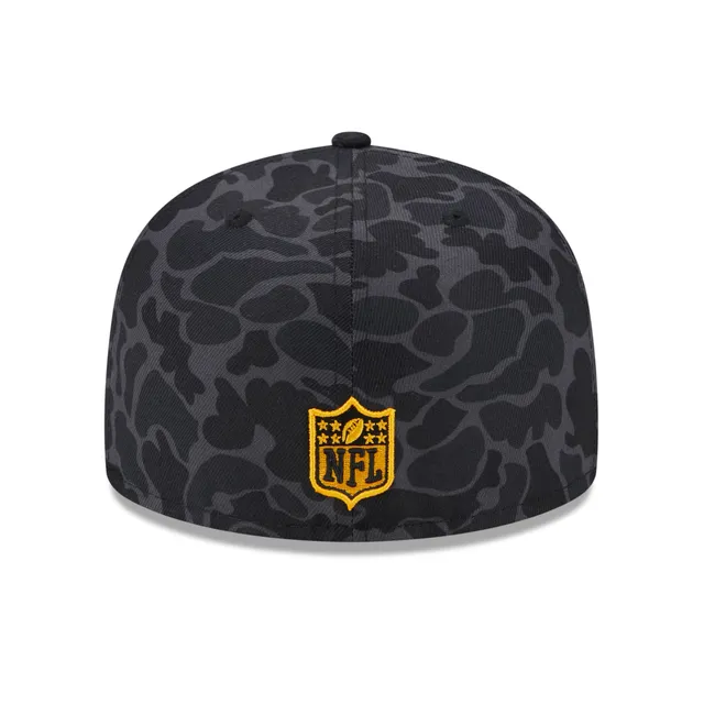 Men's New Era Black Green Bay Packers Camo 59FIFTY Fitted Hat