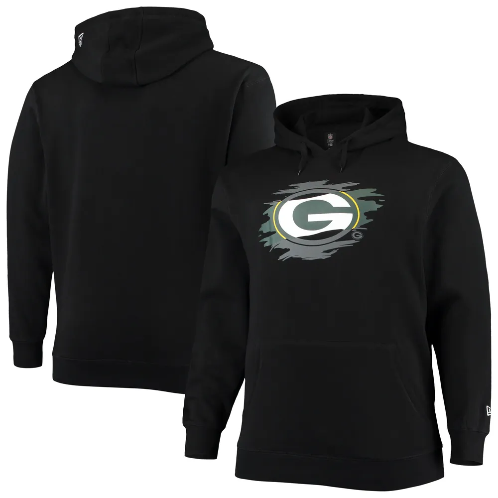 Lids Green Bay Packers New Era Big & Tall Primary Logo Pullover Hoodie -  Black