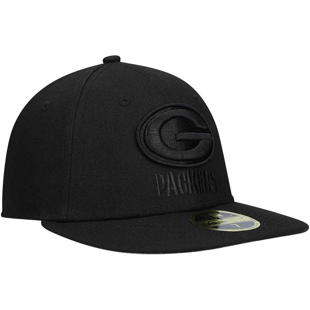 Men's New Era Black Green Bay Packers on Low Profile 59FIFTY II Fitted Hat