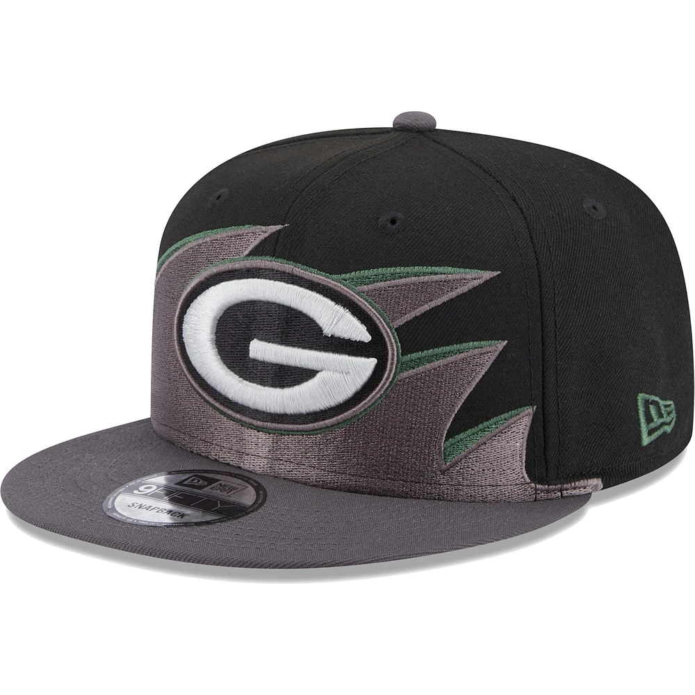 Casquette Snapback Tidal 9FIFTY des Green Bay Packers New Era pour homme, noire