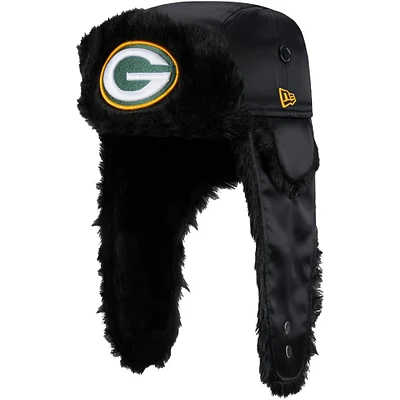 Men's New Era  Black Green Bay Packers Trapper Hat