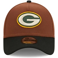 Men's New Era Brown Green Bay Packers Harvest A-Frame  9FORTY Adjustable Hat