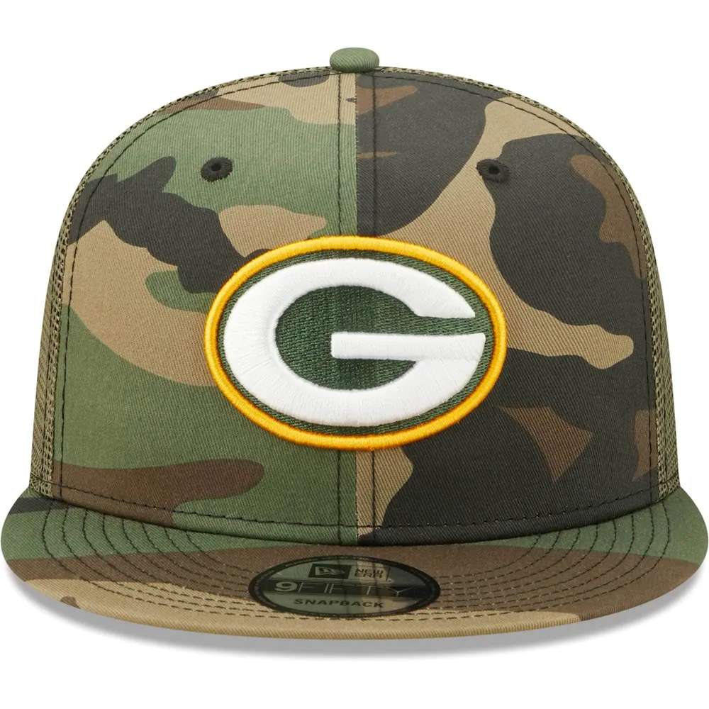 Youth New Era Camo Green Bay Packers Trucker 9FIFTY Snapback Hat