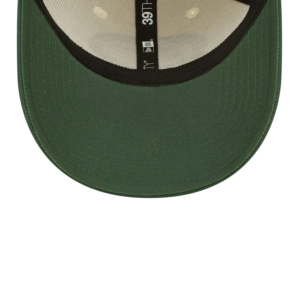 Casquette New Era 2022 Sideline 39THIRTY 2-Tone Flex pour homme, crème/vert Green Bay Packers