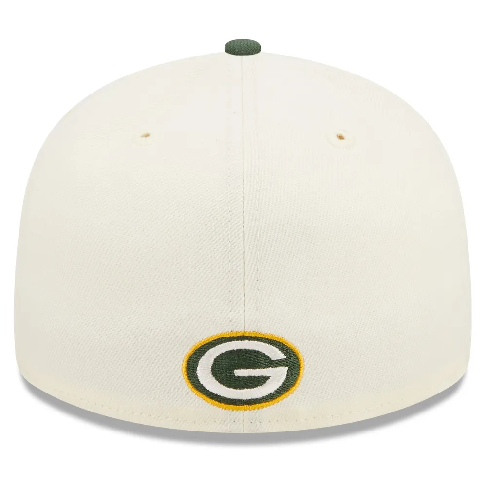 Men's New Era Green Bay Packers White on White 59FIFTY Fitted Hat