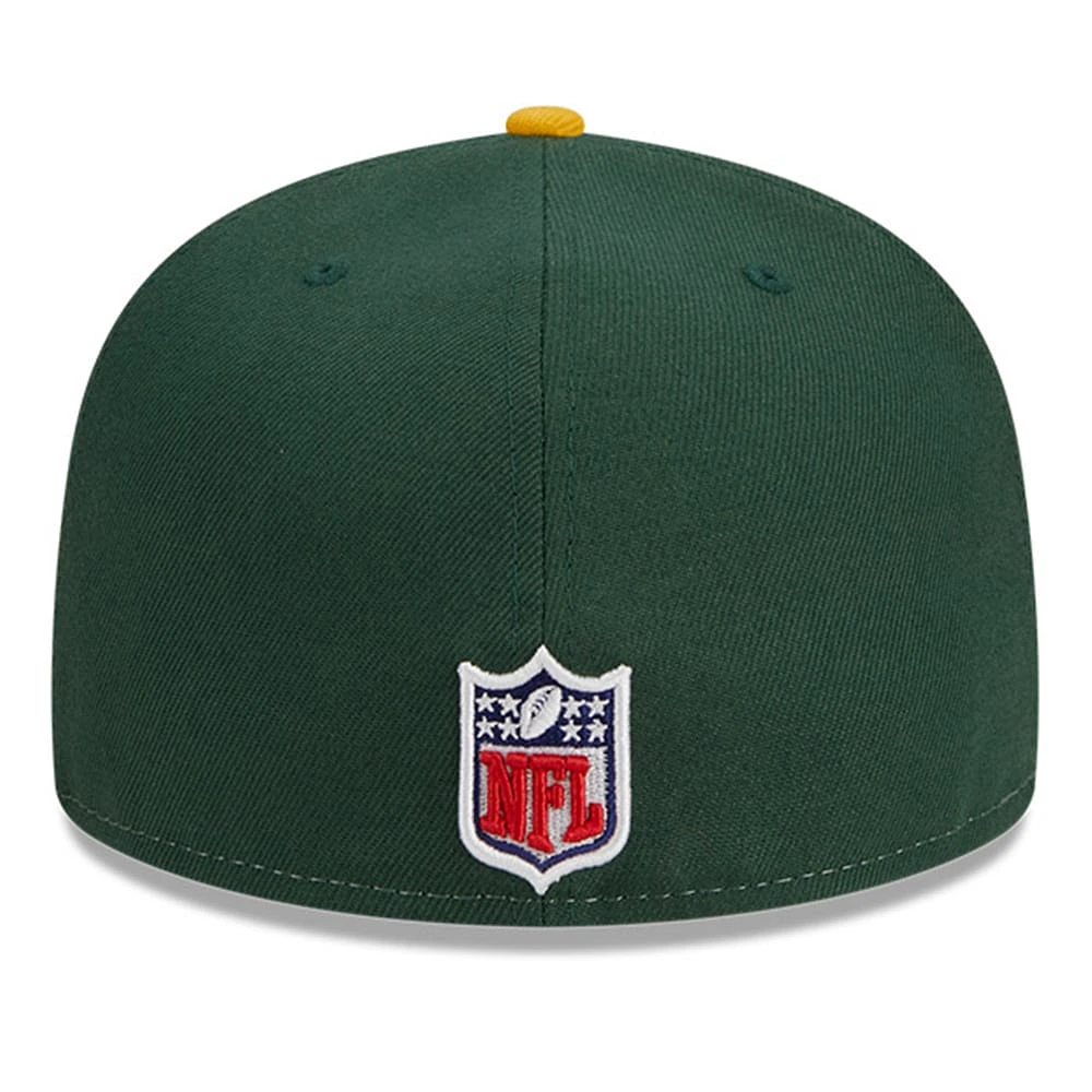 Casquette ajustée New Era 2023 Sideline Historic 59FIFTY pour homme, crème/vert Green Bay Packers