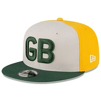 Men's New Era  Cream/Green Green Bay Packers 2023 Sideline Historic 9FIFTY Snapback Hat