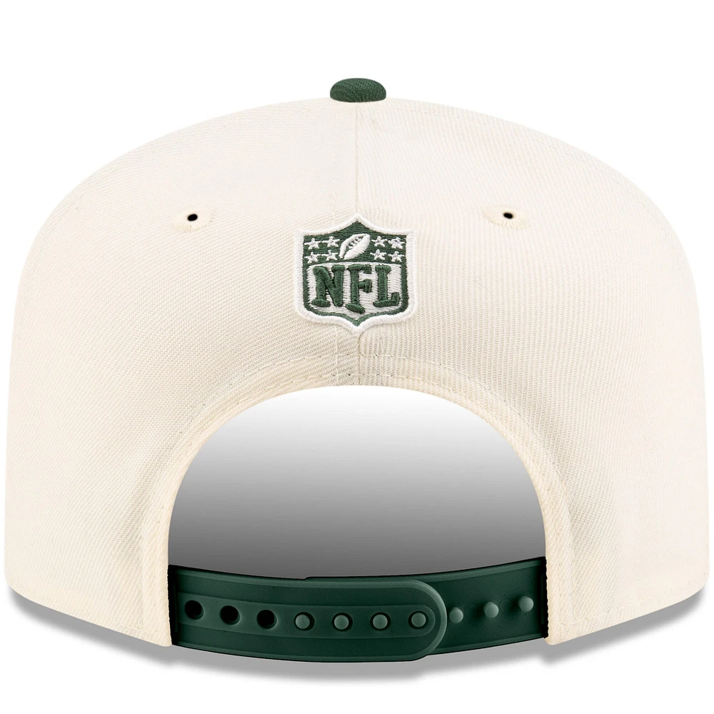 Men's New Era Cream/Green Green Bay Packers 2025 NFL Draft 9FIFTY A-Frame Snapback Hat