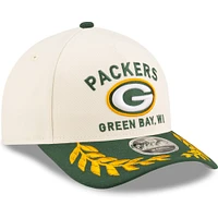Casquette ajustable New Era 9FORTY M-Crown A-Frame pour homme, couleur crème/vert, des Packers de Green Bay, draft NFL 2025