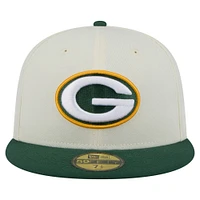 Casquette ajustée 59FIFTY des Packers de Green Bay pour homme New Era crème/vert