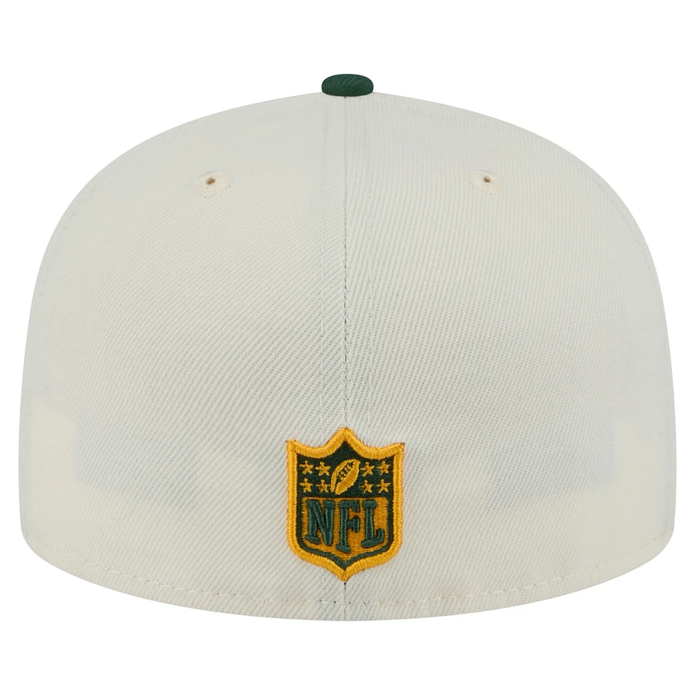 Casquette ajustée 59FIFTY des Packers de Green Bay pour homme New Era crème/vert