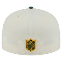 Casquette ajustée 59FIFTY des Packers de Green Bay pour homme New Era crème/vert