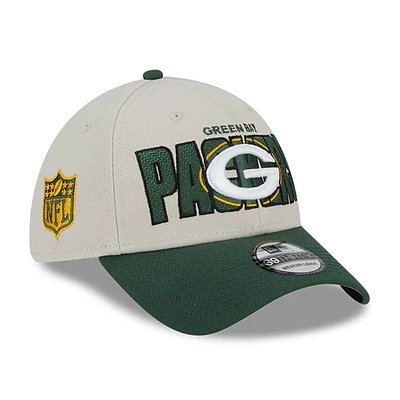 Men's New Era  Cream Green Bay Packers 2023 NFL Draft 39THIRTY Flex Hat