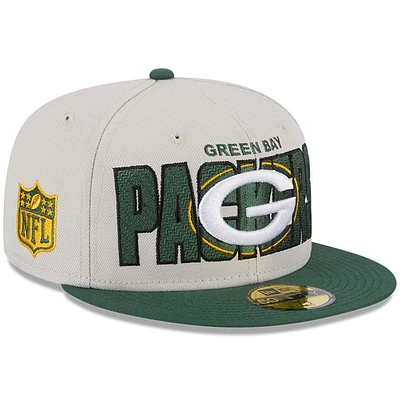 Men's New Era  Cream Green Bay Packers 2023 NFL Draft On Stage 59FIFTY Fitted Hat