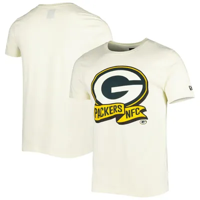 Green Bay Packers New Era Sideline Chrome T-Shirt - Cream