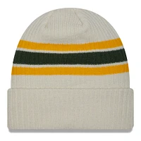 Bonnet en tricot à revers et rayures de l'équipe Green Bay Packers New Era pour hommes
