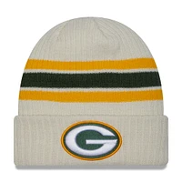 Bonnet en tricot à revers et rayures de l'équipe Green Bay Packers New Era pour hommes