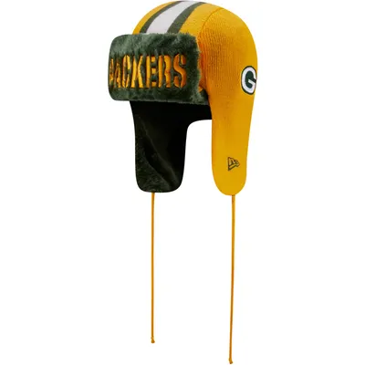 Youth Green Bay Packers New Era Green Repeat Cuffed Knit Hat with Pom