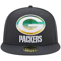 Men's New Era Graphite Green Bay Packers Color Dim 59FIFTY Fitted Hat