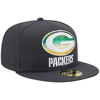 Men's New Era Graphite Green Bay Packers Color Dim 59FIFTY Fitted Hat