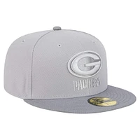 Men's New Era Gray/Graphite Green Bay Packers Iron Cloud 59FIFTY Fitted Hat