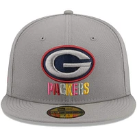 Men's New Era Gray Green Bay Packers Color Pack 59FIFTY Fitted Hat