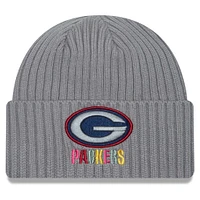 Men's New Era Gray Green Bay Packers Color Pack Cuffed Knit Hat