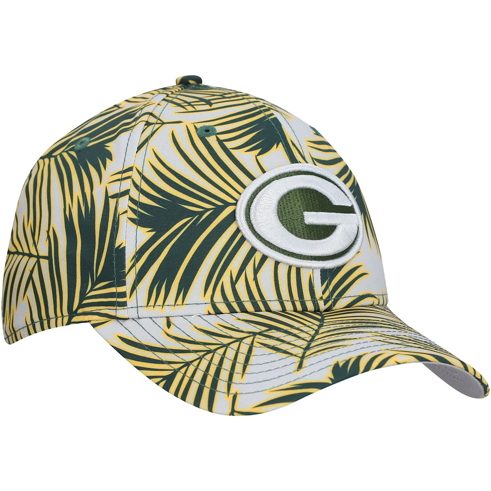 Men's New Era Gray Green Bay Packers Palms 39THIRTY Flex Hat