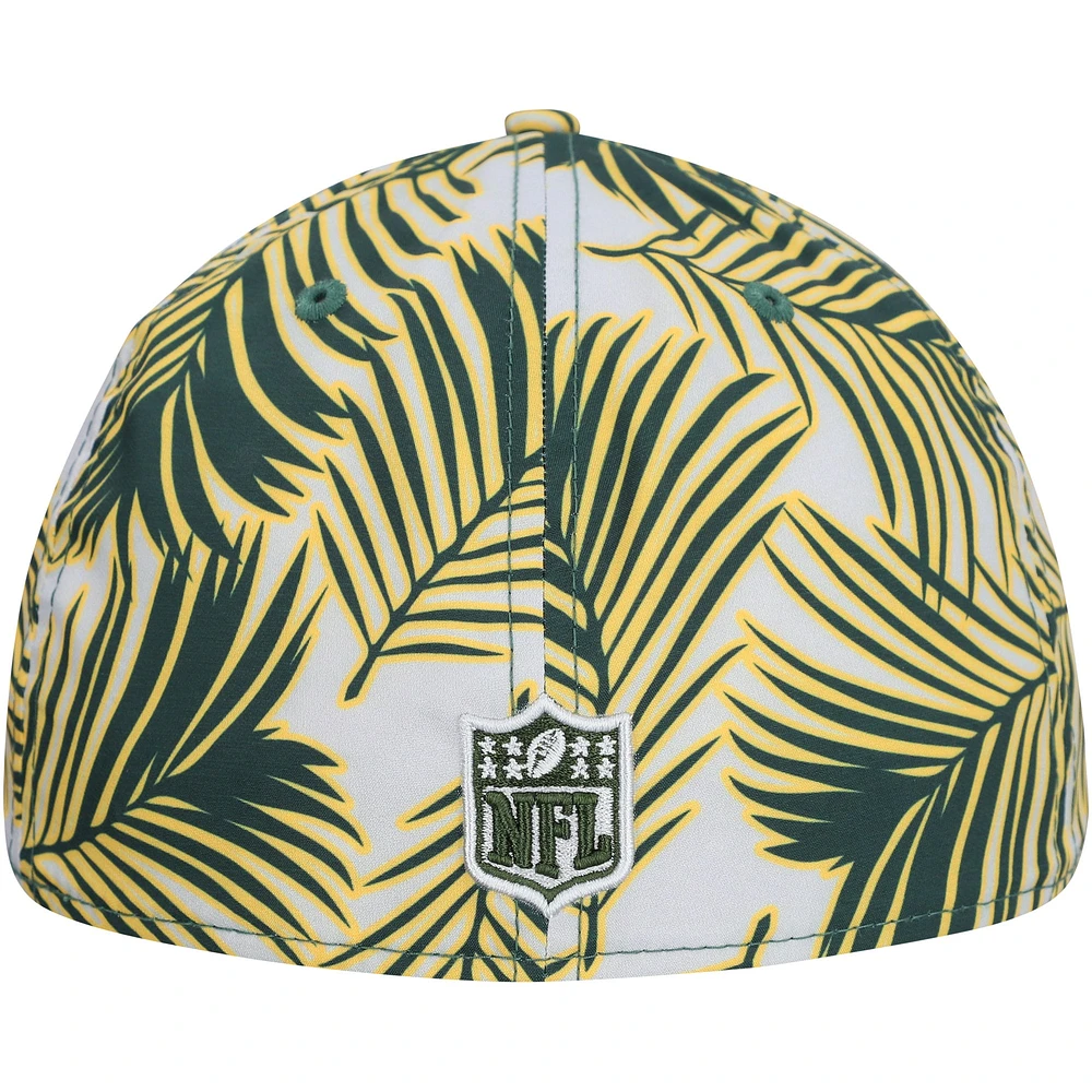 Men's New Era Gray Green Bay Packers Palms 39THIRTY Flex Hat