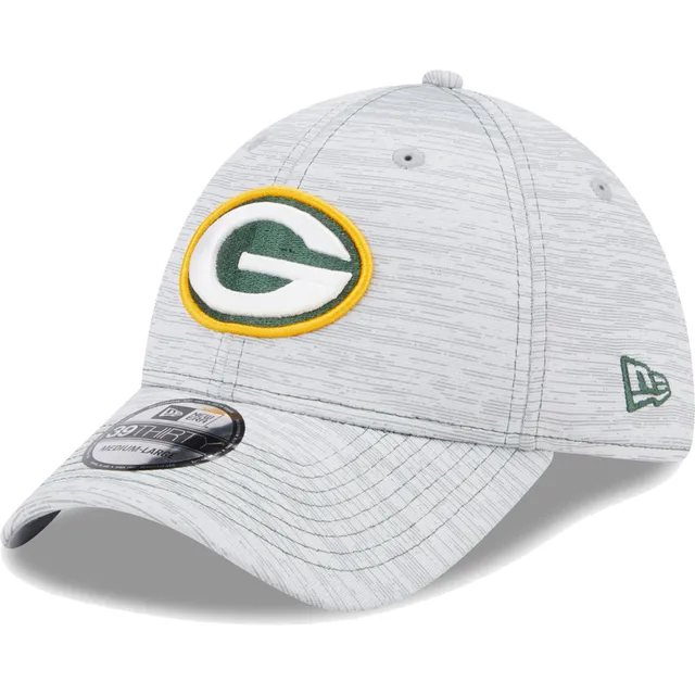 Men's New Era Gray/Green Green Bay Packers 2021 NFL Training Camp Official  39THIRTY Flex Hat