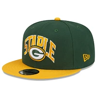 Casquette New Era Green/Or Green Bay Packers NFL x Staple Collection 9FIFTY Snapback réglable pour homme