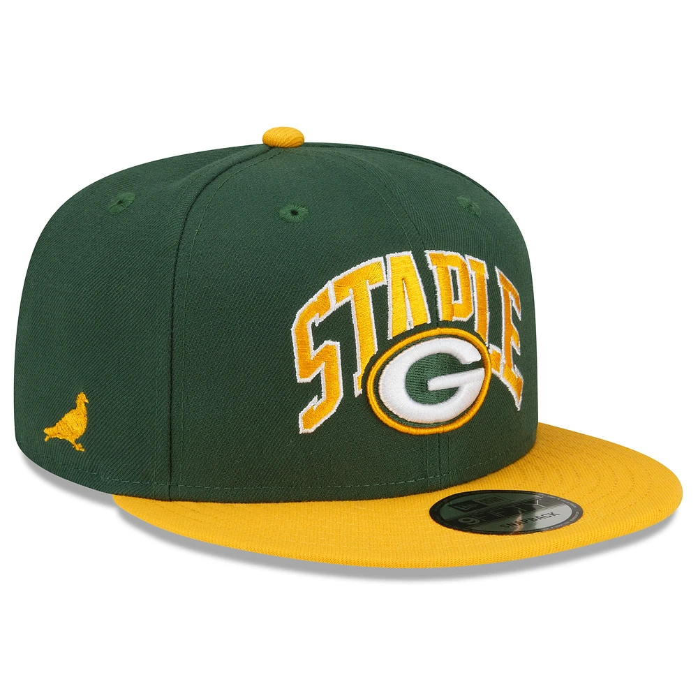 Men's New Era Green/Gold Green Bay Packers NFL x Staple Collection 9FIFTY Snapback Adjustable Hat