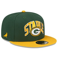 Casquette New Era Green/Or Green Bay Packers NFL x Staple Collection 9FIFTY Snapback réglable pour homme