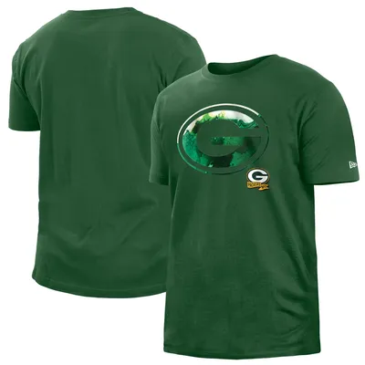 Men's New Era Cream Green Bay Packers Sideline Chrome T-Shirt Size: Medium