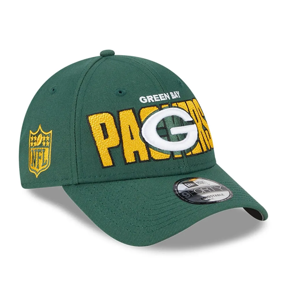 Casquette réglable New Era Green Bay Packers 2023 NFL Draft 9FORTY pour homme