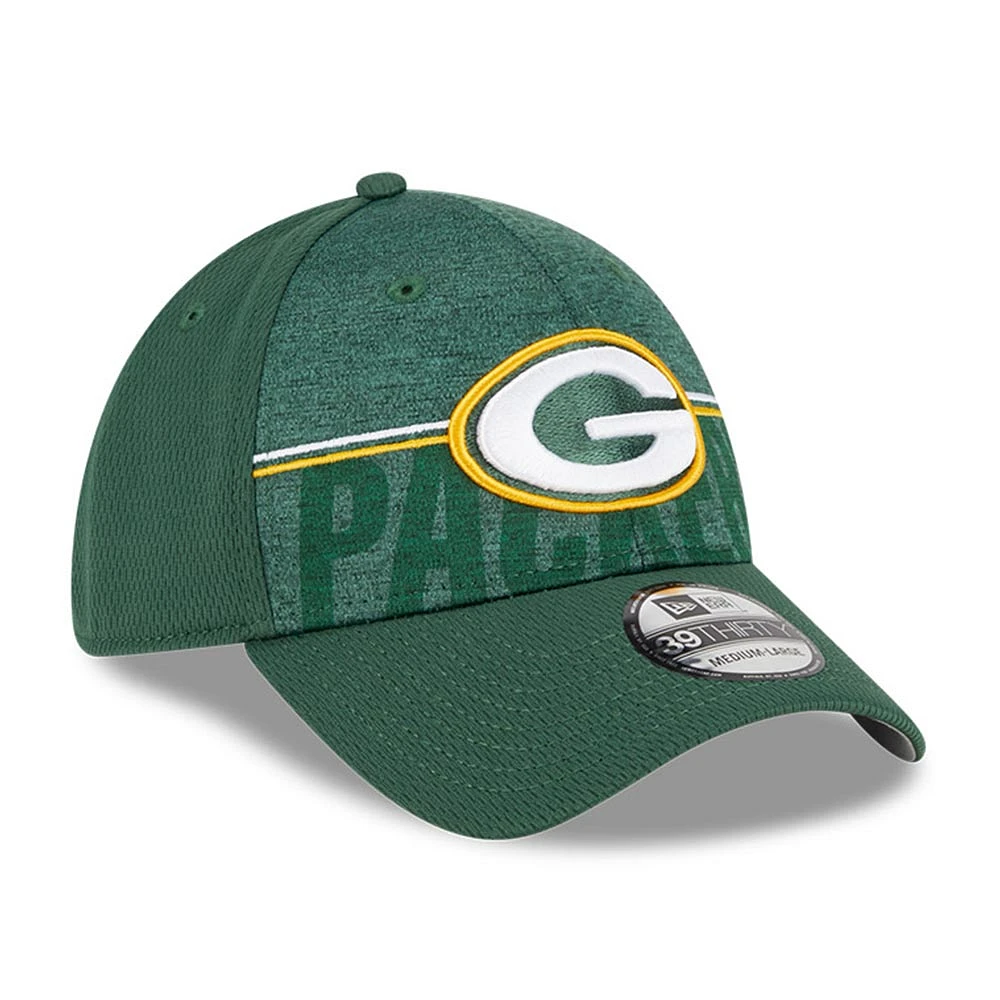 Casquette Flex Fit New Era Green Bay Packers 2023 NFL Training Camp 39THIRTY pour homme