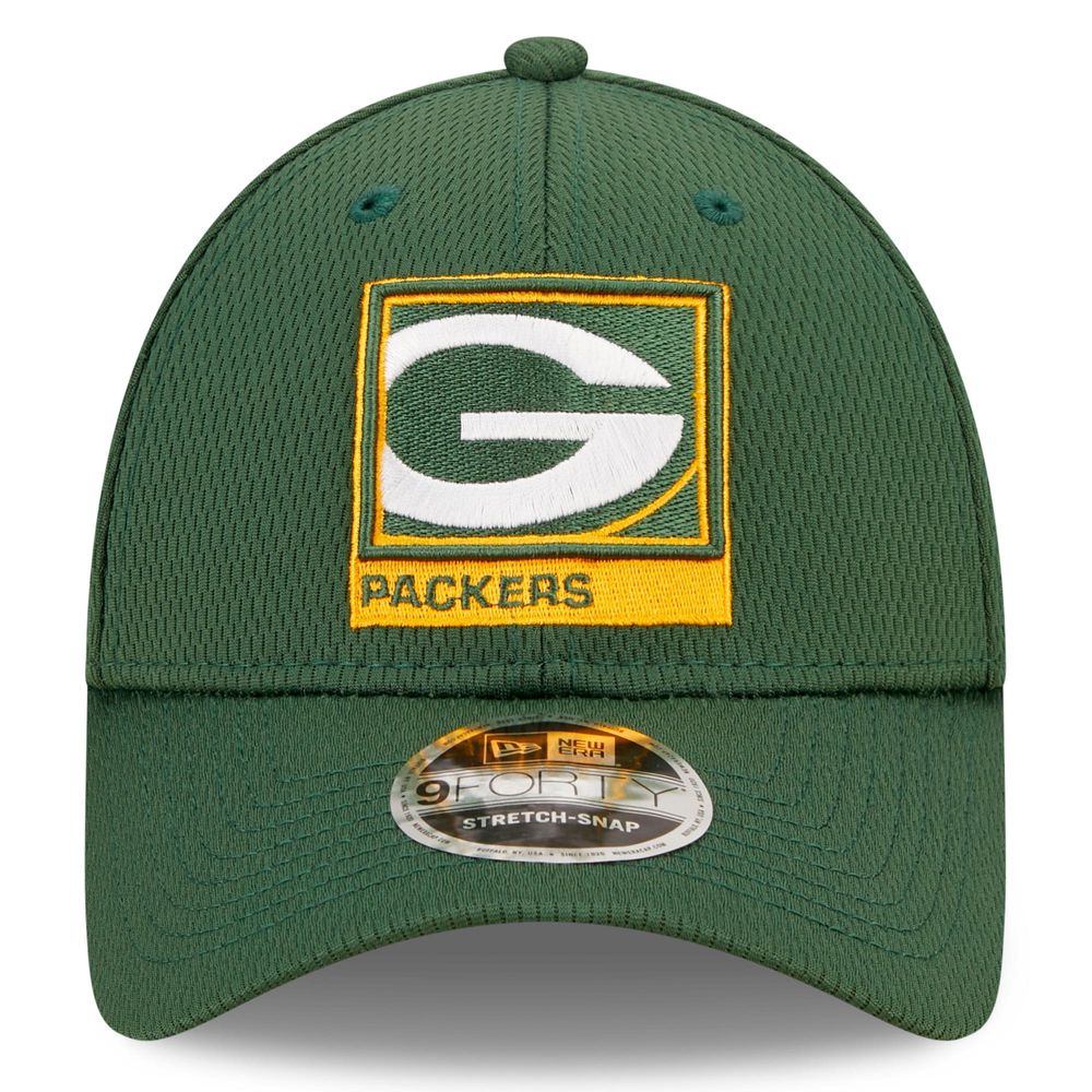 Men's New Era Green Green Bay Packers A-Frame - 9FORTY Snapback Hat