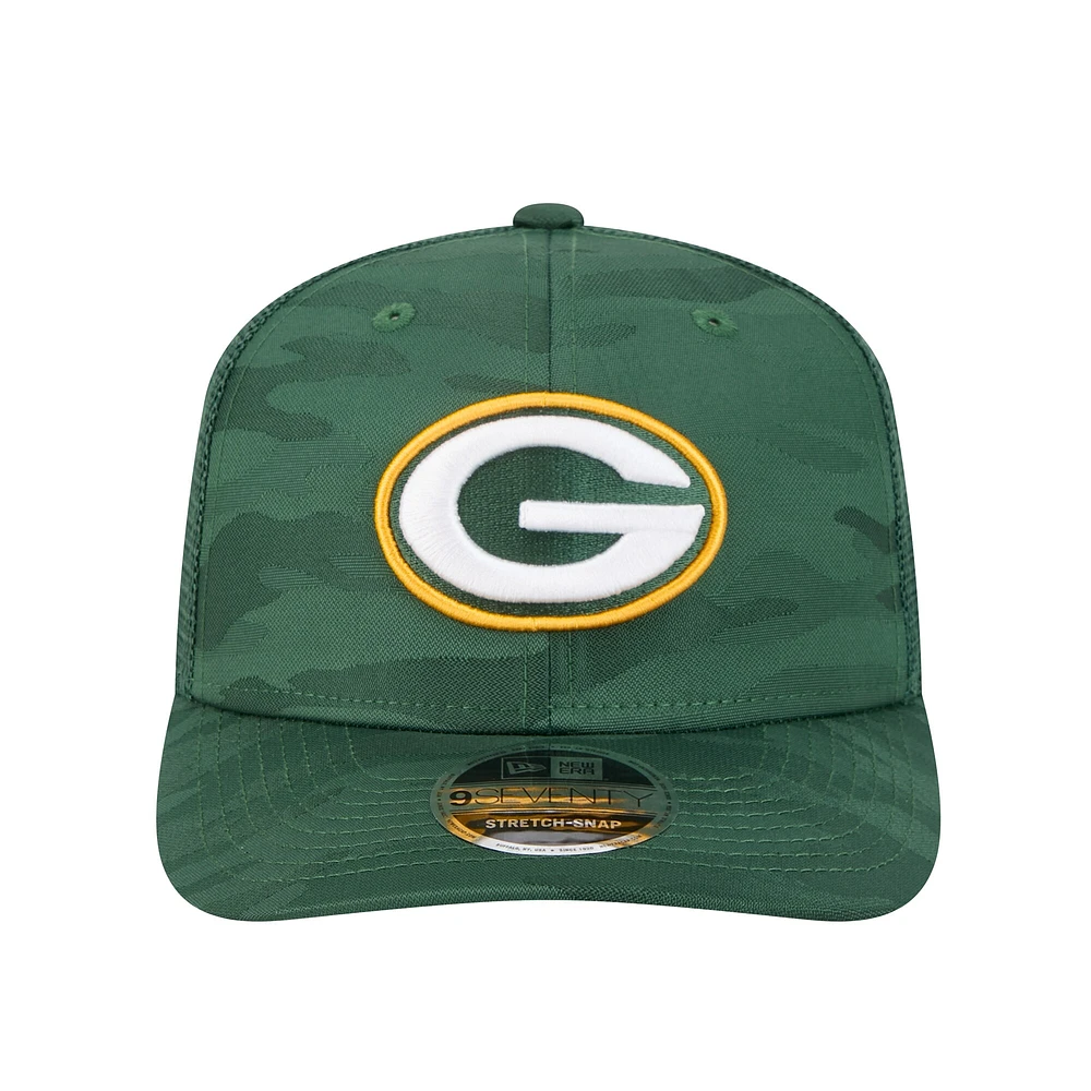 Casquette ajustable extensible à boutons-pression 9SEVENTY pour homme New Era Green Bay Packers Adventure Camo Trucker